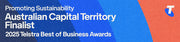 tile showing Promoting Sustainability finalist in the ACT in the 2025 Telstra Best of Business Awards